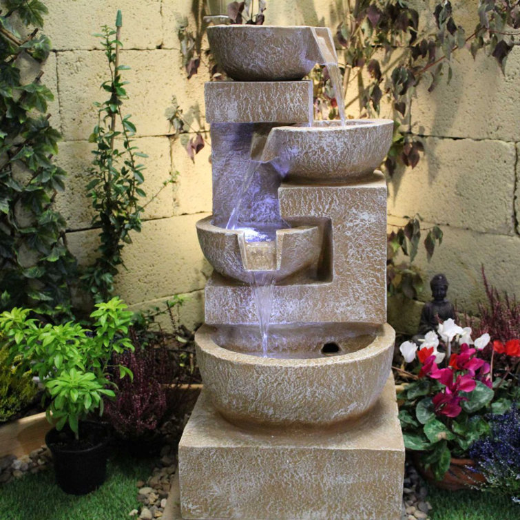 Dakota Fields Sparkling Bowls Resin Water Feature with Light Wayfair